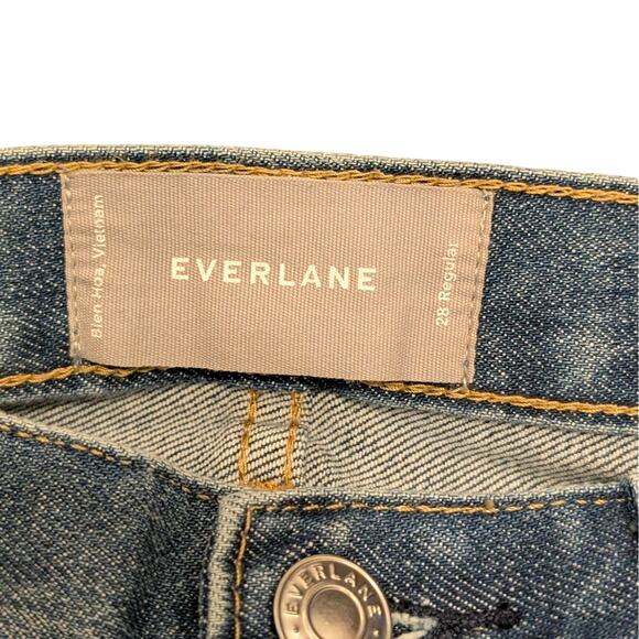 Everlane Womens Regular Fit High Rise Denim Straight Jeans Blue Size 28 - Picture 3 of 13